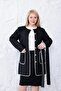 Plus Size Scarf Detailed Cardigan with Pockets - 3