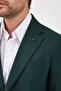 Savin Men's Green Polyviscon Fabric Mono Collar Cover Pocket Half Lining Slim Fit 2-Piece Suit - 6
