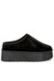 Women Black Rhinestones Embellished Platform Classic Slip-On - 2