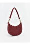 Claret Red Leather Look Women's Shoulder Bag - 2