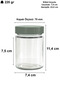 350 ml Jar with Silver Deep Lid 350 Cc Transparent Jam, Marmalade Glass Jar Deep 1 Piece - 5