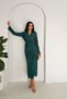 Double-Breasted Collar Buckle Detail Women's Pleated Dress - 2