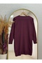 Gavessa Stone Embroidered Cardigan with Metal Buttons on the Sleeves and Front-Sy3260 Plum - 7