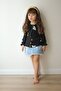 Girl's Lace Collar Denim Skirt Set - 2