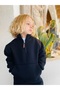 Boys / Girls Mock Neck Sweatshirt Kangru Pocket 3 Thread Ş Fleece-Lined Black - 7