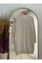 Gavessa Stone Embroidered Cardigan with Metal Buttons on the Sleeves and Front-Sy3260 Stone - 7
