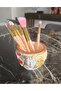 Hand-Painted Organizer Makeup Brush Basket