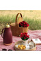 OneDcor Handmade Wicker Picnic Basket with Handle, 49x30x40 cm, Beige - 4