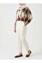 Narrow Leg Atlas Pants-Cream - 2