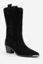 Alvi Black Suede Genuine Leather Women's Western Boots with Metal Detail - 3