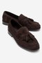 Lupen Brown Suede Tasseled Genuine Leather Women's Loafer Shoes