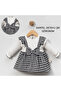 Baby Girl Plaid Patterned Bow Strap Dress Set - 3