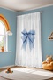 Blue Polka Dot Bow Patterned Children's Baby Room Background Curtain (Single Panel Pricing) - 4