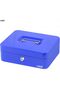 Large Cash Box Steel Register with Tray and Lock (25x20x9 cm) - Blue - 6