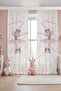 Ribboned Ballerina Patterned Children's Baby Room Background Curtain (Single Wing Pricing)