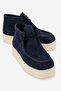 Melia Navy Blue Suede Genuine Leather Women's Ankle Boots