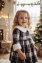 Girls' Plaid Furry Dress - 3/4 Sleeve Seasonal Casual Dress 1-7 Years - 4