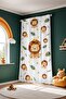 King Lions Patterned Children's Baby Room Background Curtain (Single Wing Pricing) - 4