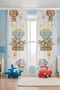 Orange Blue Safari Balloon Patterned Children's Baby Room Background Curtain (Single Wing Pricing)