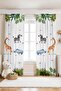 Safari Friends Patterned Children's Baby Room Background Curtain (Single Panel Pricing)