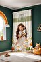 Daisy Crown Princess Patterned Children's Baby Room Background Curtain (Single Wing Pricing) - 4