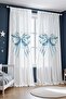 Blue Striped Bow Patterned Children's Baby Room Background Curtain (Single Wing Pricing) - 3