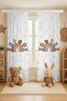 Coffee Rainbow Safari Patterned Children's Baby Room Background Curtain (Single Panel Pricing)