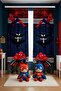 Heroes on a Dark Background Patterned Children's Baby Room Background Curtain (Single Panel Pricing)