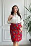 Flannel Bell Skirt with Decorative Button Detail on the Front - 7
