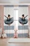 Gray Ballerina Patterned Children's Baby Room Background Curtain (Single Wing Pricing)