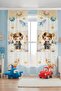 Astronaut Exploring Patterned Children's Baby Room Background Curtain (Single Panel Pricing)