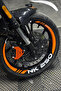 Orange White Bold Cut Lettering Wheel Stripe Sticker Set (16 Pieces) for Cfmoto Nk250