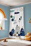 Navy Blue Vehicles in the Mountains Children's Baby Room Background Curtain (Single Wing Pricing) - 4