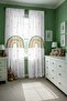 Green Rainbow Patterned Children's Baby Room Background Curtain (Single Panel Pricing) - 3