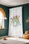 Green Rainbow and Safari Patterned Children's Baby Room Background Curtain (Single Panel Pricing) - 4