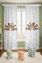 Coffee Rainbow Safari Patterned Children's Baby Room Background Curtain (Single Panel Pricing) - 2