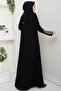 Stone-Detail Inner Abaya Set Black HM2858 - 7