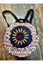 Fargin Ethnic Authentic Bohemian Round Embroidered Backpack Daily Travel Waterproof Backpack