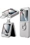 Case for Galaxy Z Flip 7 FE / Z Flip 6 (2025/2024) - Ring, Hard PC, Slim, Shockproof (Grey)