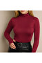 Long Sleeve Mock Neck Finger Interlocking Body T-Shirt - 3