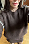 Asymmetrical Cut Line Detail Knitwear Sweater - Brown - 3