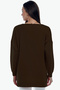 V-neck Long T Sleeve Back Long Front Short Slit Loose Cut Seasonal Basic Loose Knitwear Sweater - 2