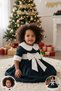 Girl's Green Plaid Fur Dress - Baby Collar Seasonal Casual Dress 1-7 Years - 3