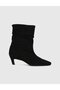 Playa Genuine Suede Leather Black Women's Heeled Boots - 3