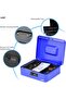 Large Cash Box with Tray and Combination Lock (25x20x9cm) Blue - 3