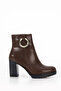 Bln St540 High Heeled Ankle Boots with Ring Buckle Detail