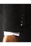 Italian Style S Slim Fit K Double-Breasted Wool Blended Cashmere Men's Coat Black T14693 - 6