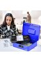Large Cash Box with Tray and Combination Lock (25x20x9cm) Blue - 2