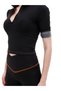 Slimx Thermal Cross High Waist Sports Thermal Leggings & Half Zipper Short Sleeve Thermal Body Suit - 3