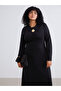 Black Plus Size Crew Neck Dress - 2